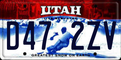 UT license plate D472ZV