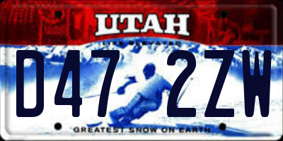 UT license plate D472ZW