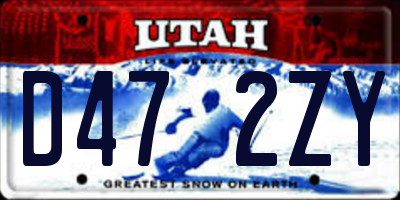 UT license plate D472ZY