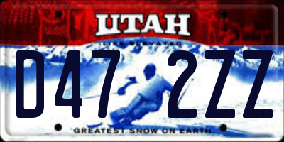 UT license plate D472ZZ