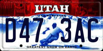 UT license plate D473AC