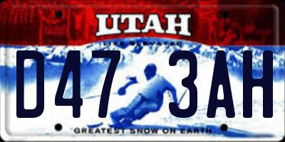 UT license plate D473AH