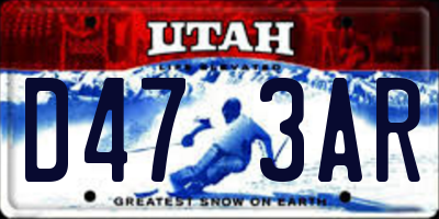 UT license plate D473AR