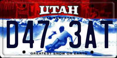 UT license plate D473AT