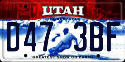 UT license plate D473BF