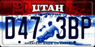 UT license plate D473BP