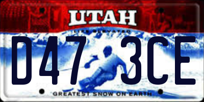 UT license plate D473CE