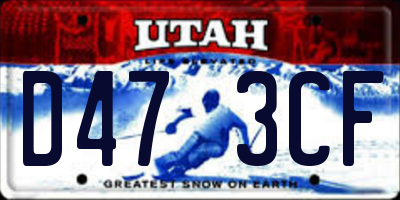 UT license plate D473CF