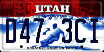 UT license plate D473CI
