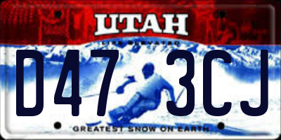 UT license plate D473CJ