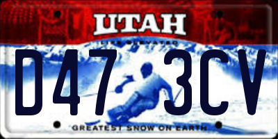 UT license plate D473CV