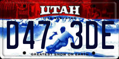 UT license plate D473DE
