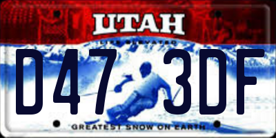 UT license plate D473DF