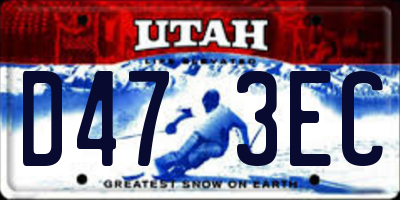 UT license plate D473EC