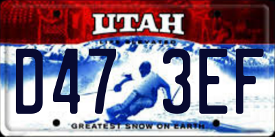 UT license plate D473EF