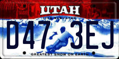 UT license plate D473EJ