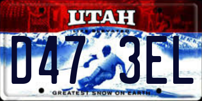 UT license plate D473EL