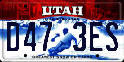 UT license plate D473ES