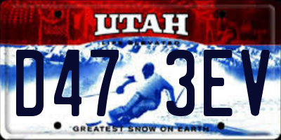 UT license plate D473EV
