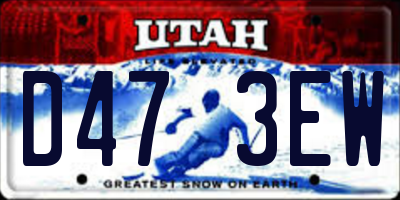 UT license plate D473EW