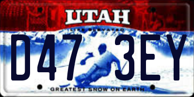 UT license plate D473EY
