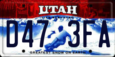 UT license plate D473FA