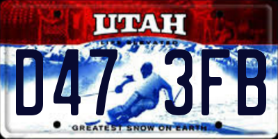UT license plate D473FB