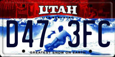 UT license plate D473FC