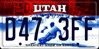 UT license plate D473FF