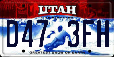 UT license plate D473FH