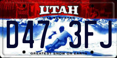 UT license plate D473FJ