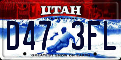 UT license plate D473FL