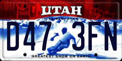 UT license plate D473FN