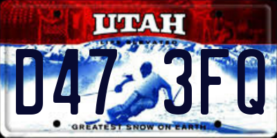 UT license plate D473FQ