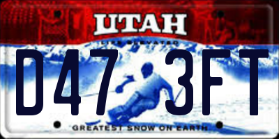 UT license plate D473FT