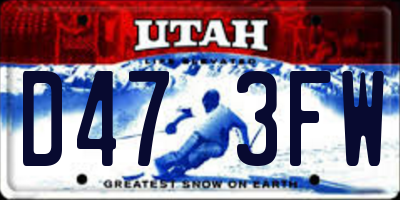 UT license plate D473FW