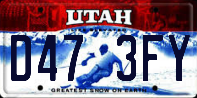 UT license plate D473FY