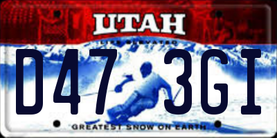 UT license plate D473GI