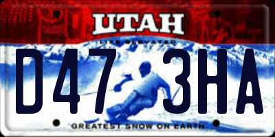 UT license plate D473HA
