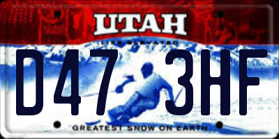 UT license plate D473HF