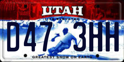 UT license plate D473HH