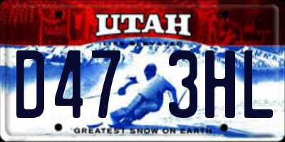 UT license plate D473HL