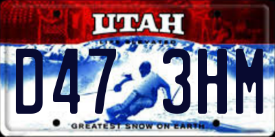 UT license plate D473HM