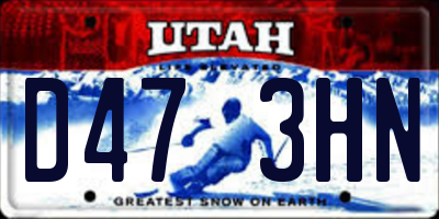 UT license plate D473HN