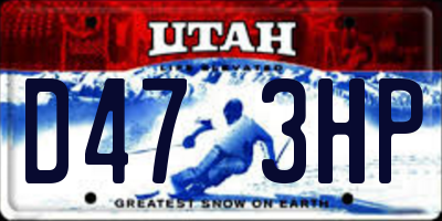 UT license plate D473HP