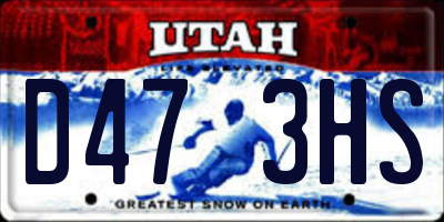 UT license plate D473HS
