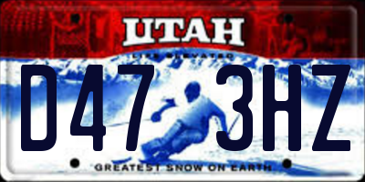 UT license plate D473HZ