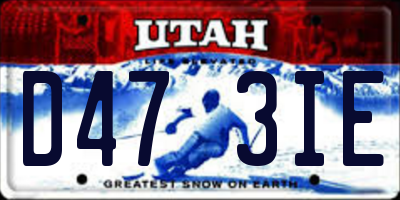 UT license plate D473IE