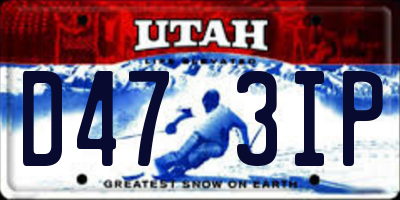 UT license plate D473IP