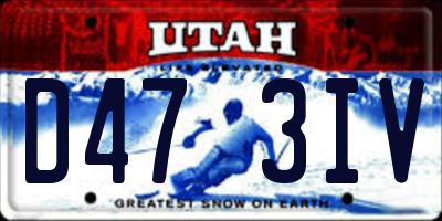 UT license plate D473IV